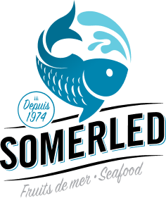 Logo noir avec poisson de Somerled Fruits de mer