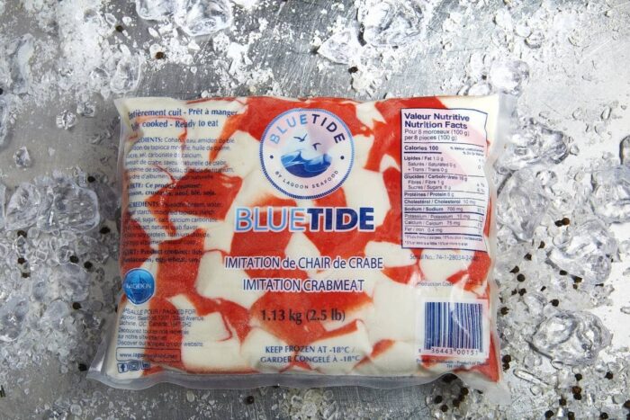 Package of imitation frozen crabmeat